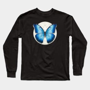 Blue Morpho Butterfly Long Sleeve T-Shirt